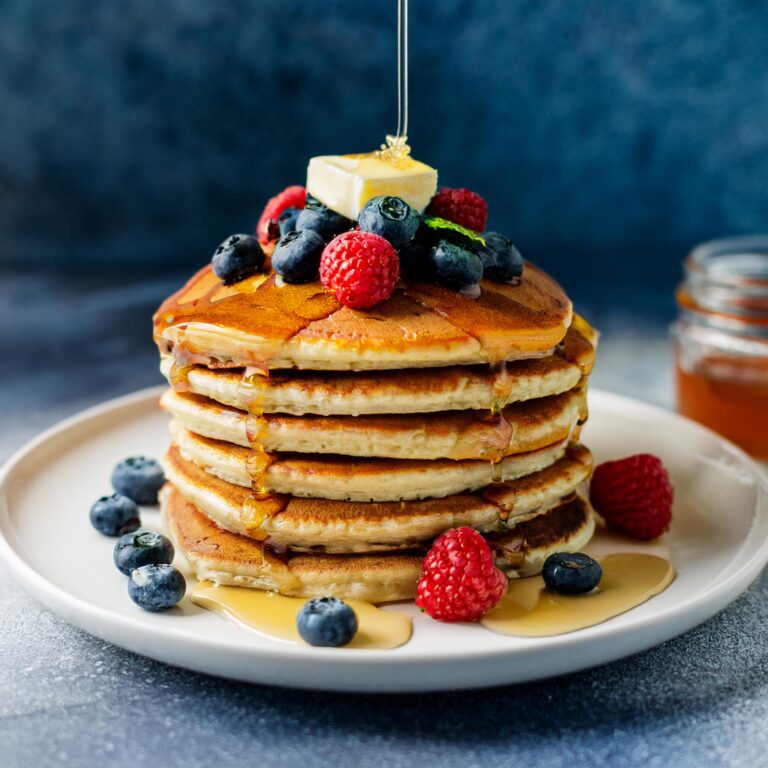Fluffy Buttermilk Pancakes with Maple Butter